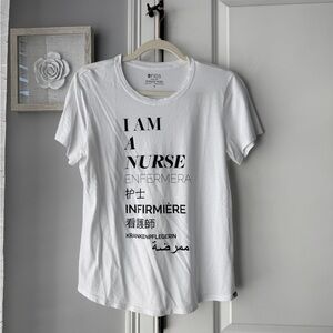 FIGS White Nurse Statement Tee
